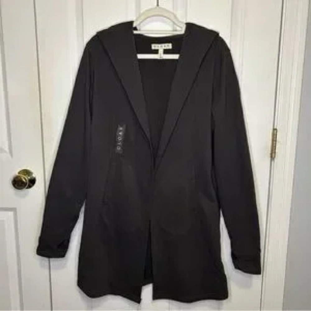 Cloak brand butter soft long cardigan — black— large